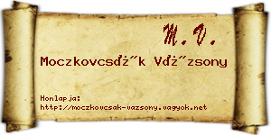 Moczkovcsák Vázsony névjegykártya
